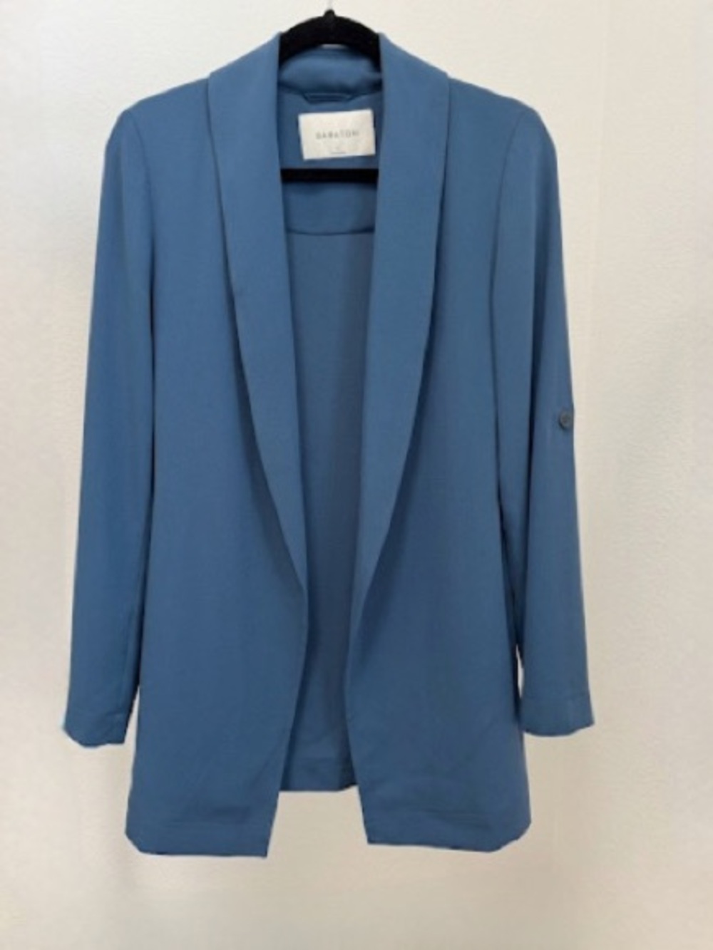 Aritzia Babaton Kahlo Mid-Length Belted Blazer Jacket Blue Teal NWT Size S - Picture 2 of 15